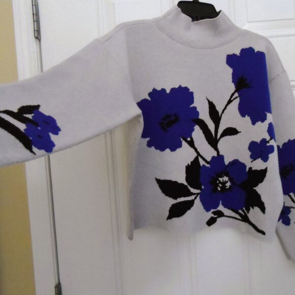 Maeve floral mock neck sweater oversized size S - Picture 5 of 7